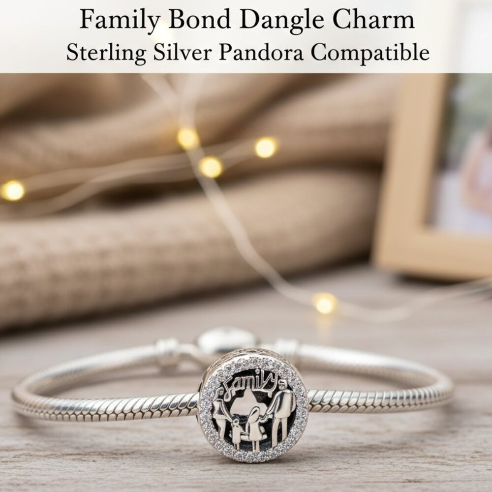 Charm for Pandora Bracelet Sterling Silver 925 Family
